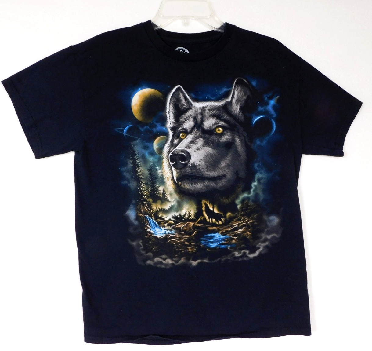 Wolf Pack Men T-Shirt Medium Black DOM Midnight Graphic Adult Tee