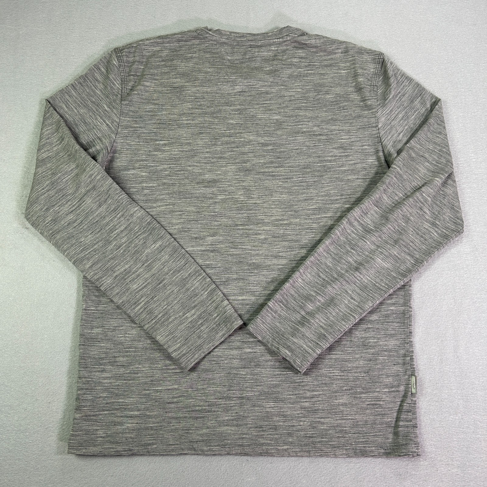 Icebreaker Men's T-shirt Medium Grey Long Sleeve Crew Neck 100% Merino Wool gallery