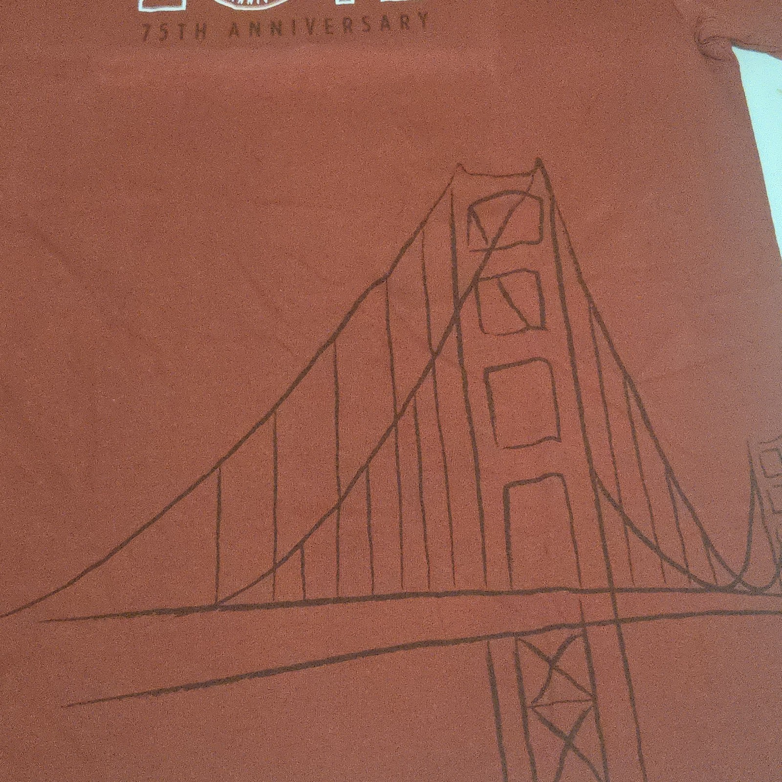 Golden Gate Bridge 75th Anniversary T-Shirt 2012 Red Graphic San Francisco XL gallery