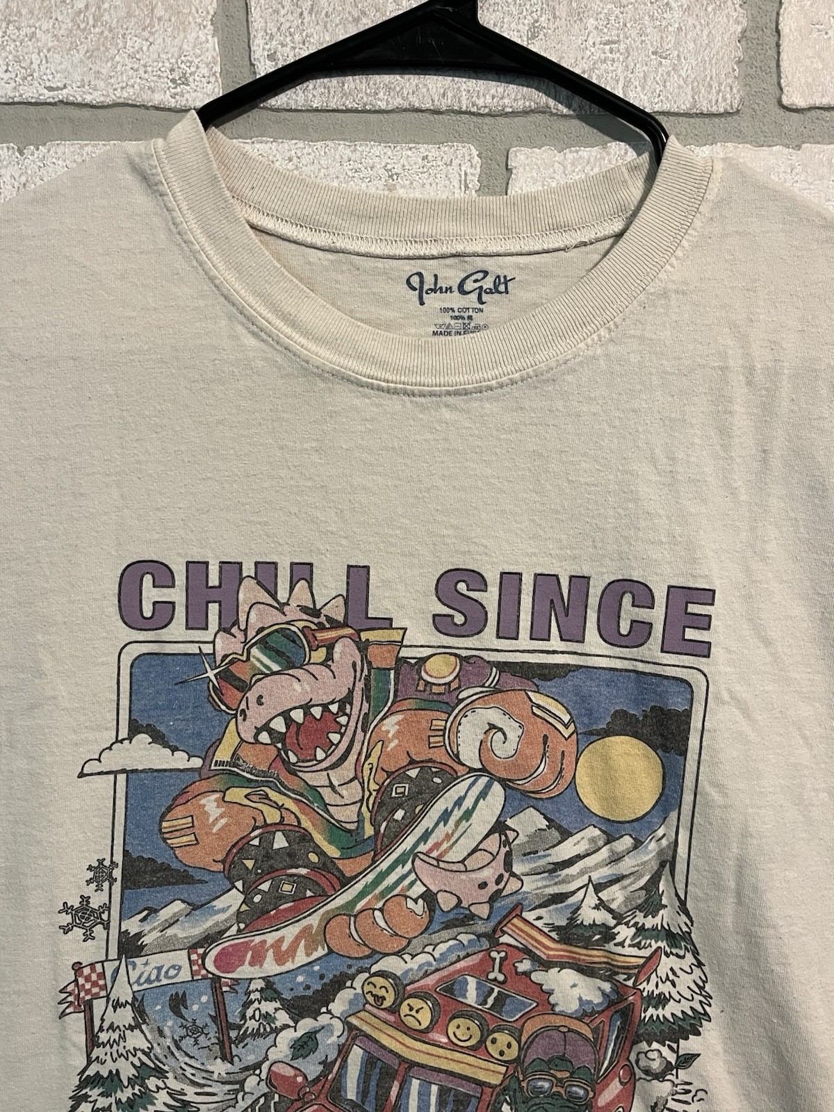 Vintage John Galt Aspen Switzerland Chill Since 1993 Single Stitch Tee OSFA gallery
