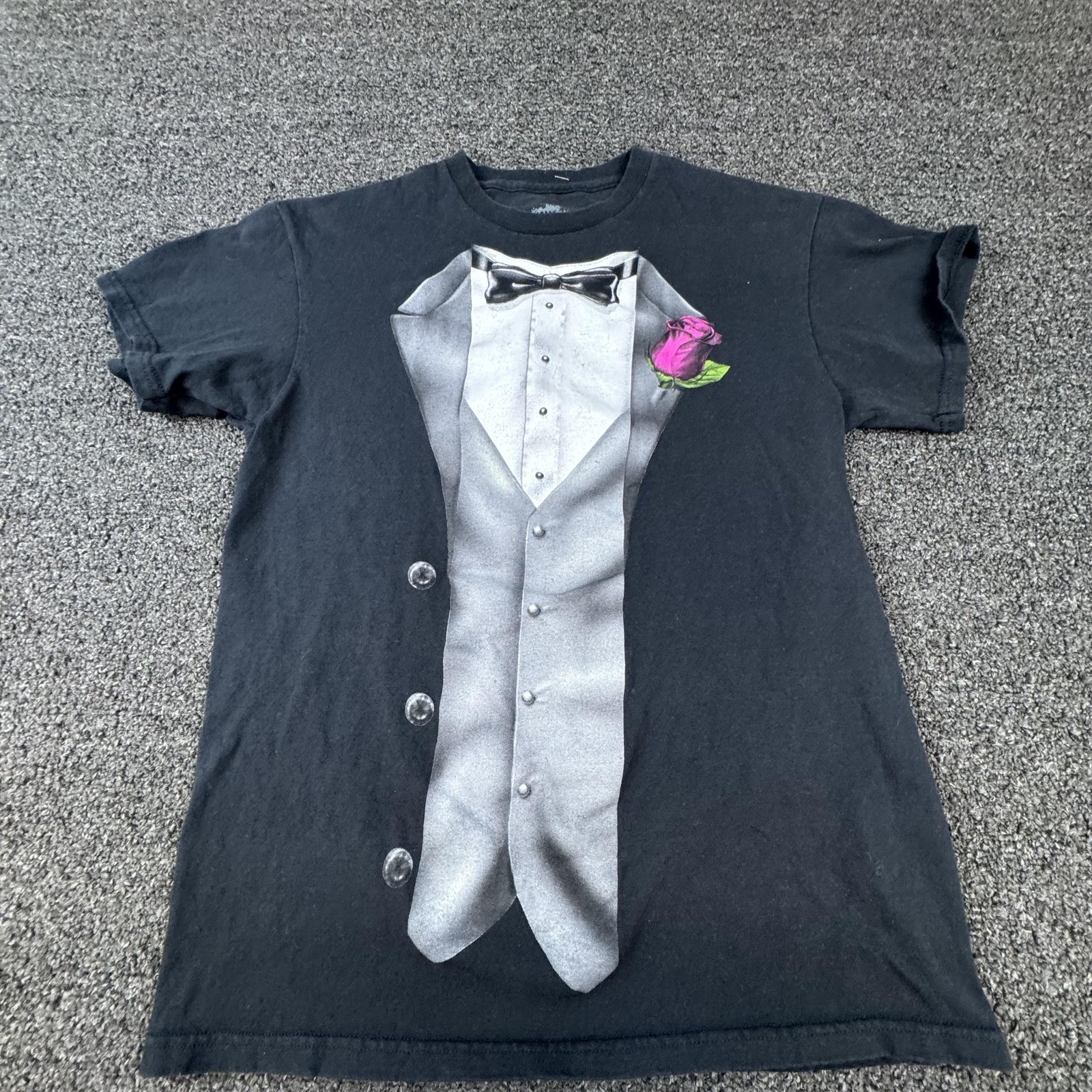 Ink Inc Tuxedo Shirt Mens Medium Black Graphic Tee Funny Formal Costume Party