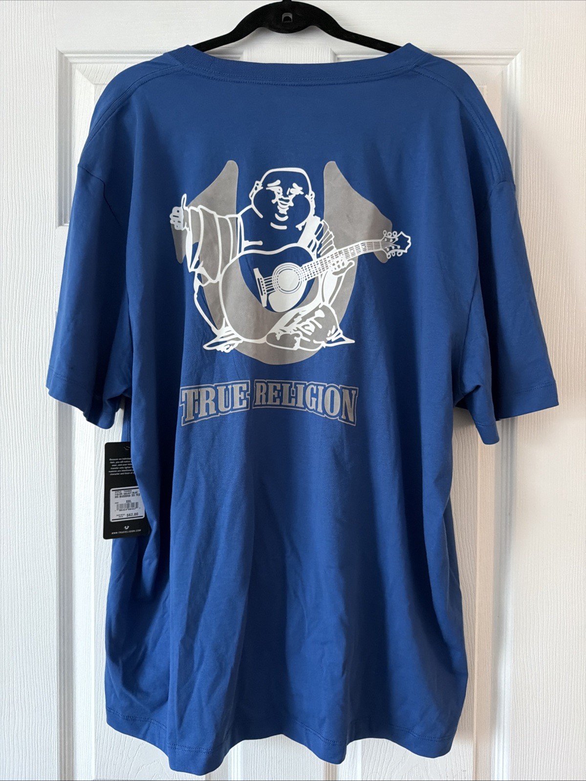 NWT True Religion Mens Buddha Horseshoe 100% Cotton Logo T-Shirt Blue 2XL $62 gallery