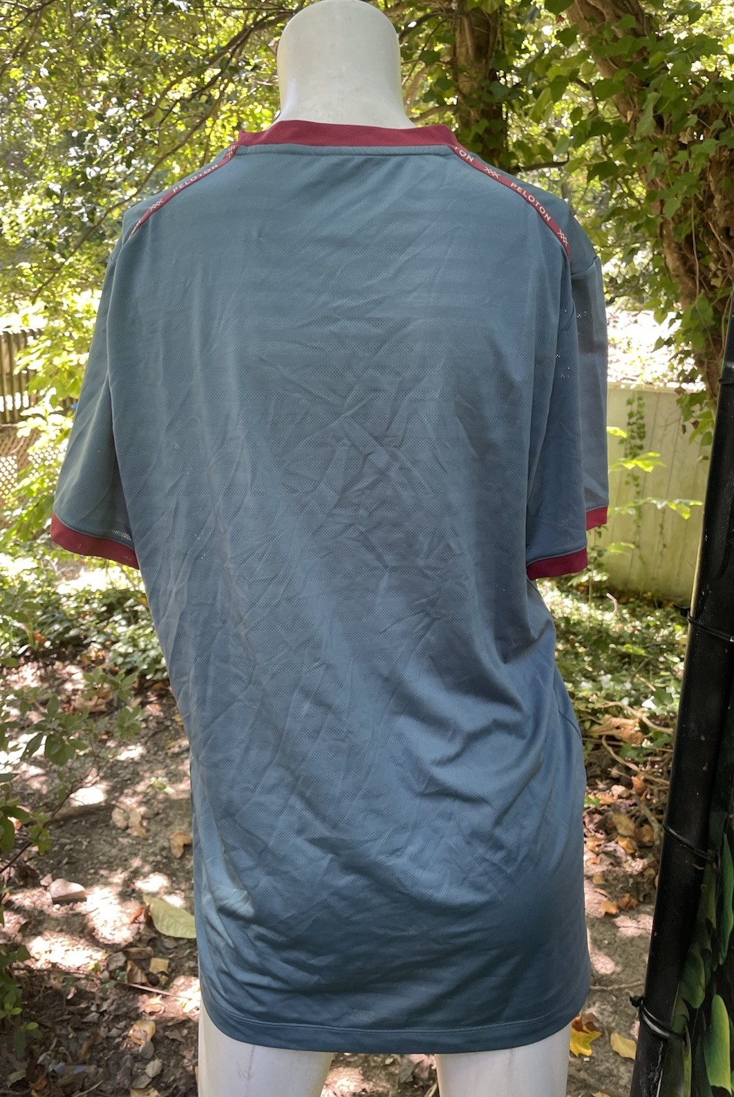 PELETON T Shirt Men's or Womens L Lightweight Blue & Red w logo Easy Care Good gallery