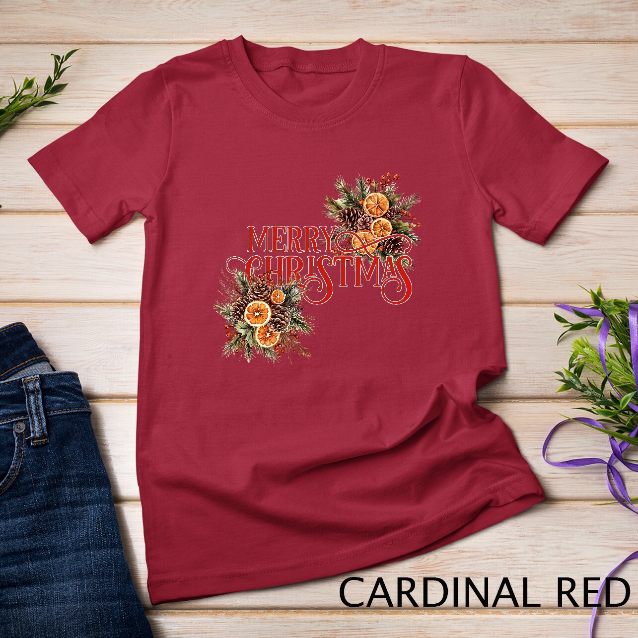 Festive Winter Wreath Holiday Graphic Funny Christmas Shirt Unisex T-shirt gallery