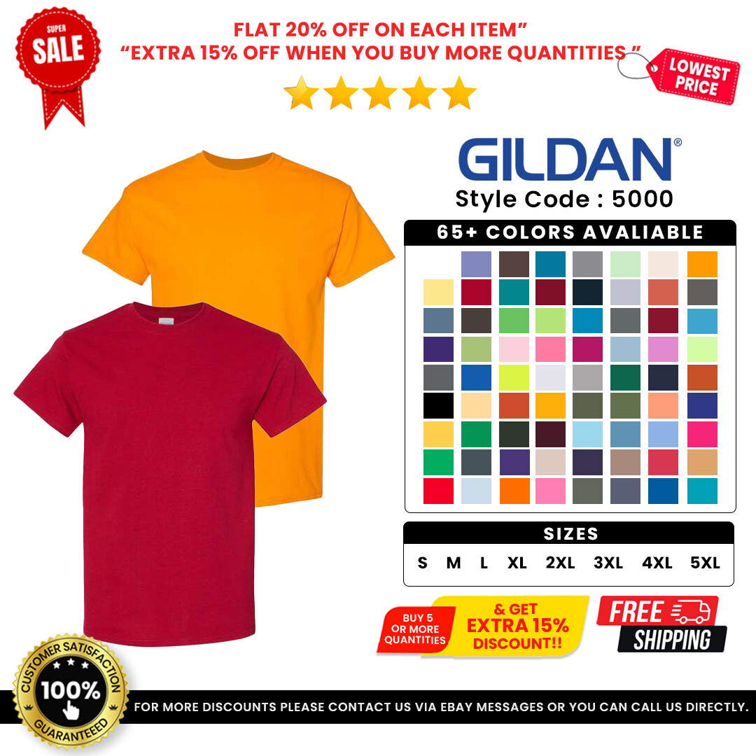 Gildan G500 Men's Heavy Cotton Tee Short Sleeve Plain Solid Classic Fit T-Shirt gallery