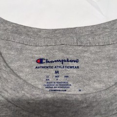 Champion Script Logo T-Shirt Men’s Medium Gray Hip Hop Hipster Sportswear Y2K
