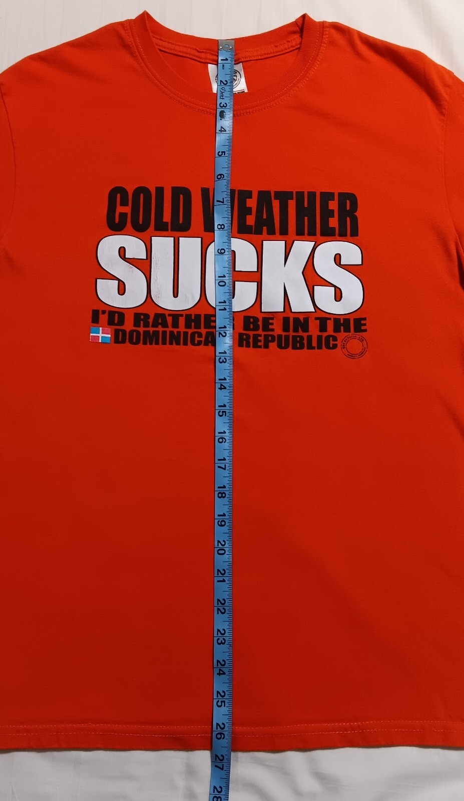 Hot Penguin T-Shirt - Cold Weather Sucks - Dominican Republic Orange S/S Size M gallery