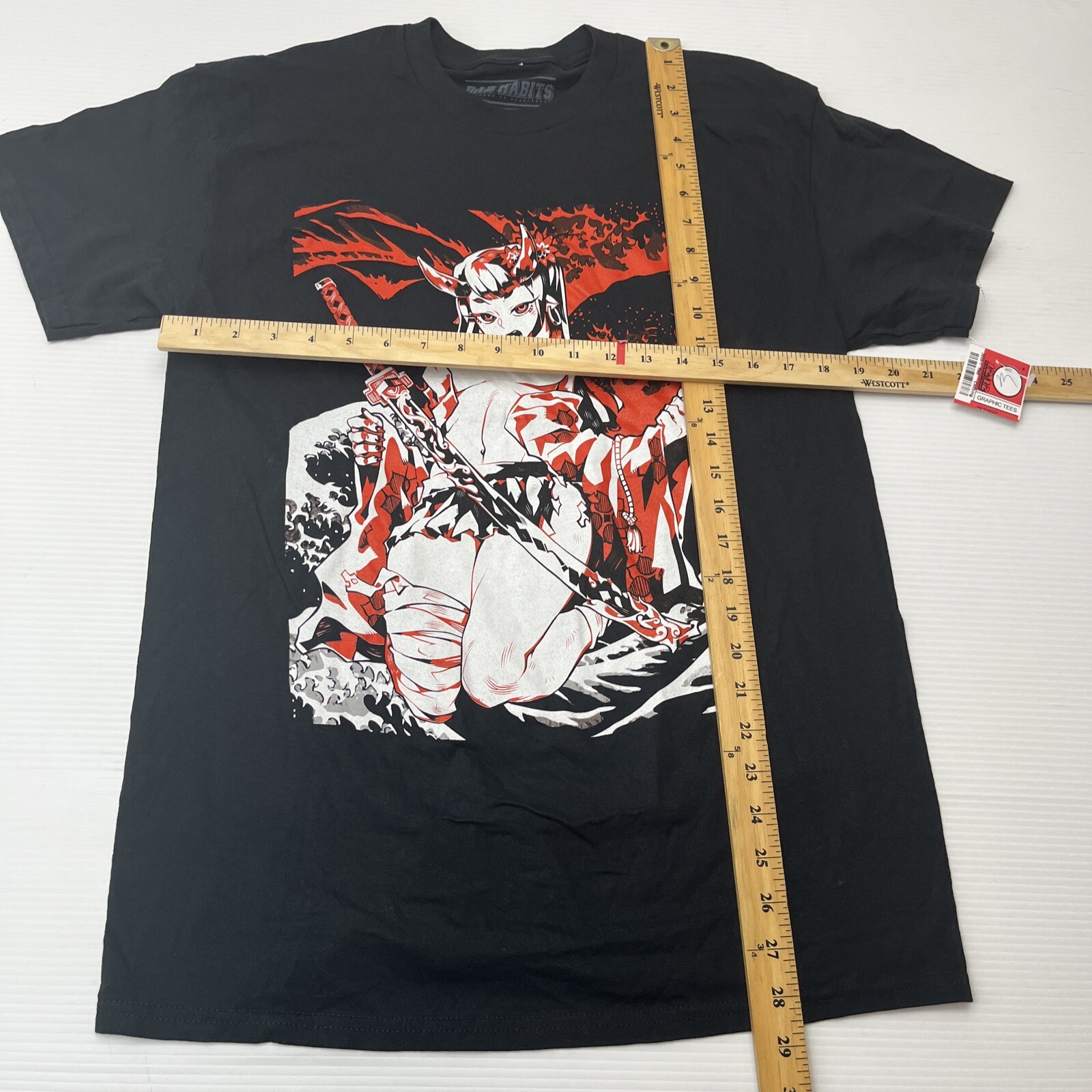 Bad Habits Graphic T-shirt Men's Size Medium Black Crewneck Anime Girl S/S New gallery