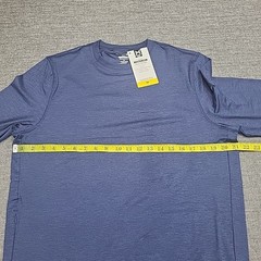 Members Mark Mens Pullover Medium Size Blue Long Sleeves Top with Zip Pocket