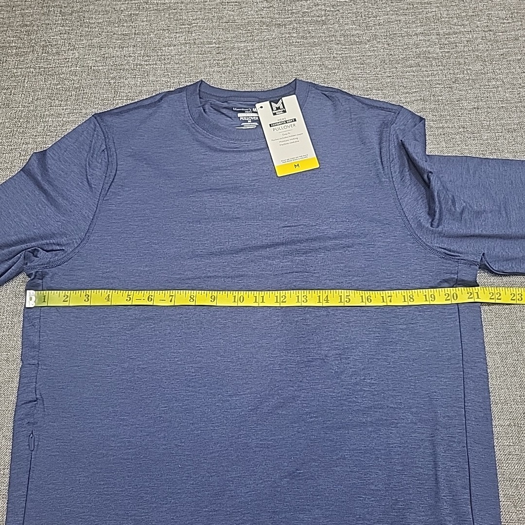 Members Mark Mens Pullover Medium Size Blue Long Sleeves Top with Zip Pocket gallery