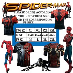 NEW! SPIDER-MAN SUPERHERO SHORT SLEEVE SHIRT SIZES (US M-2XL) (INT XL-6XL)