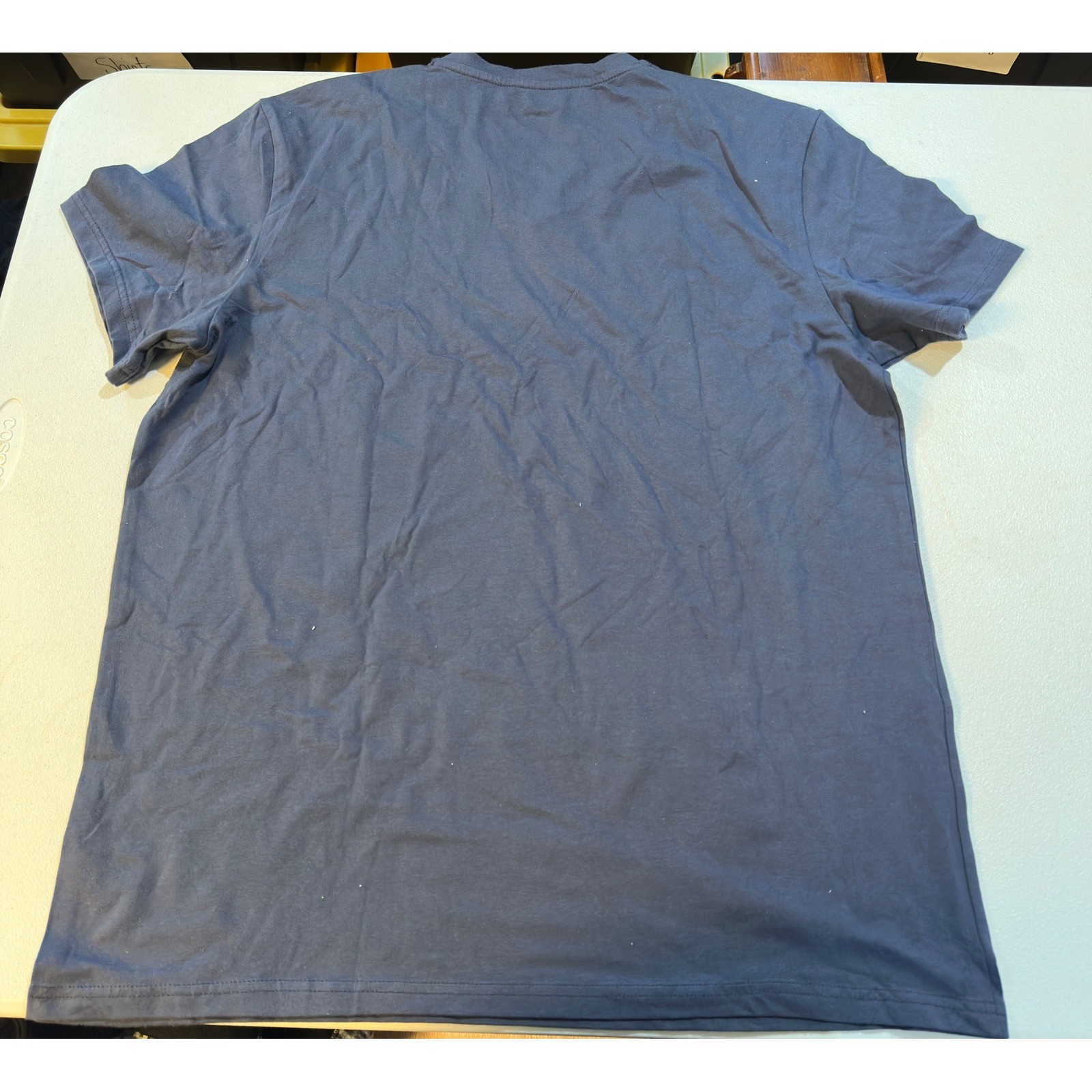 Calvin Klein V-Neck T-Shirt Navy Blue Pima Cotton Spandex Slim Fit XL gallery