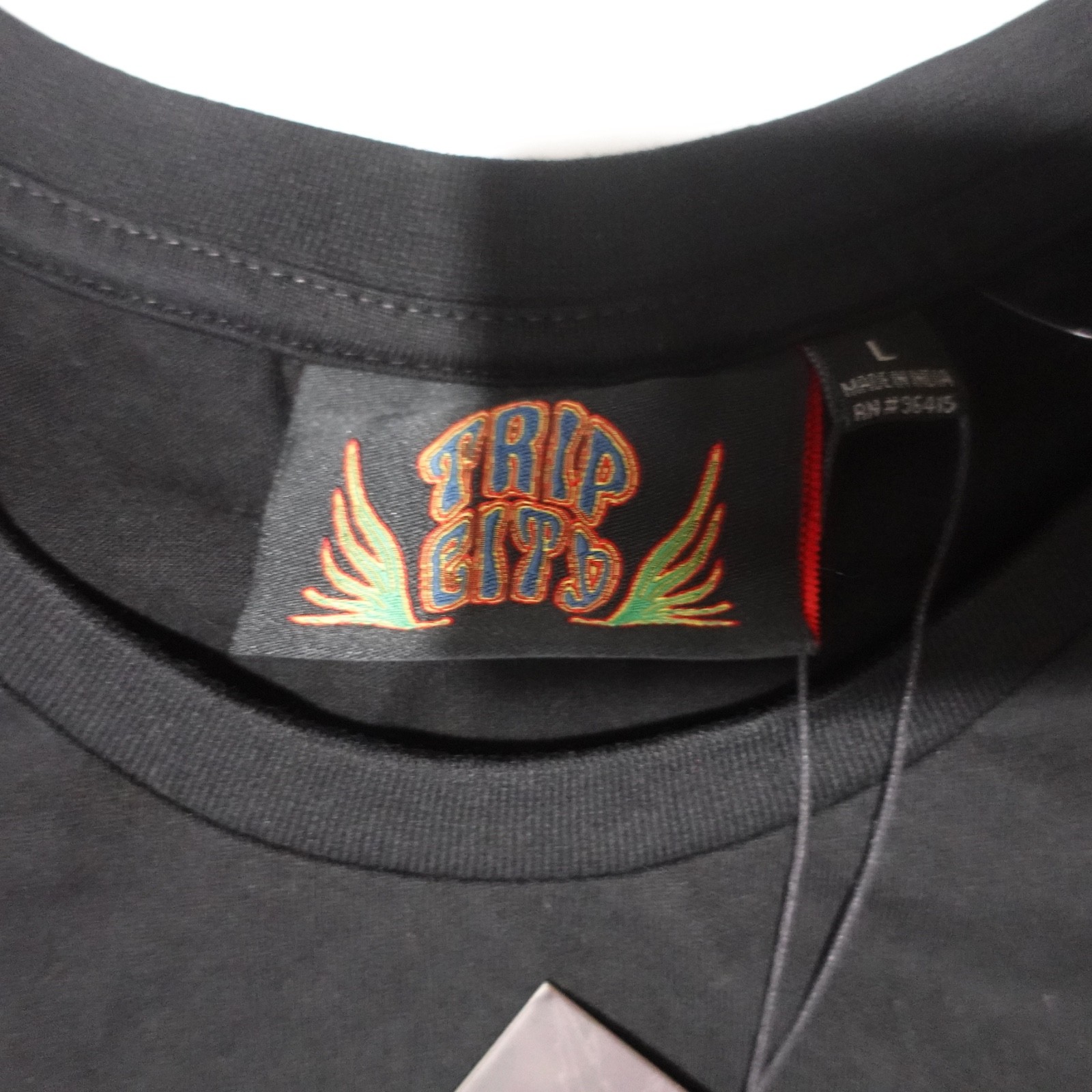 NWT Trip City Sativa Mens Size L AOP Graphic Print New Black Colorful California gallery