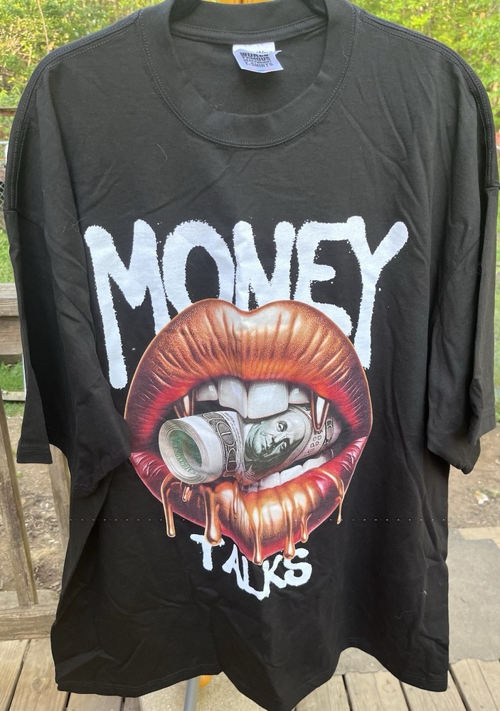 NWT Shaka Wear MaxHeavyweight Graphic TeeMoney Talks Black 3XL