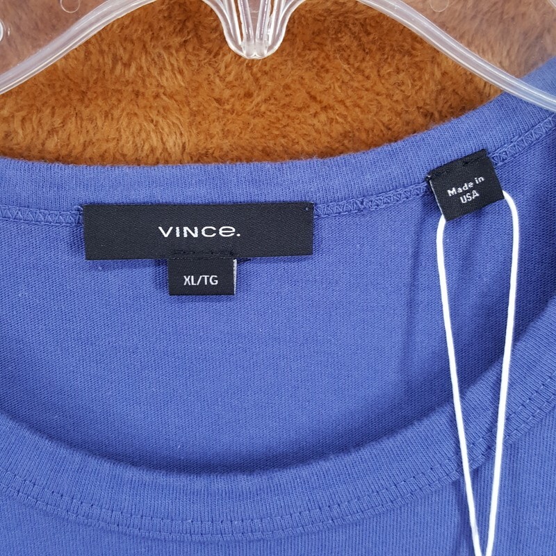 VINCE Shirt Mens XL Blue Pullover Crew Short Sleeve 100% Cotton T-Shirt Tee gallery
