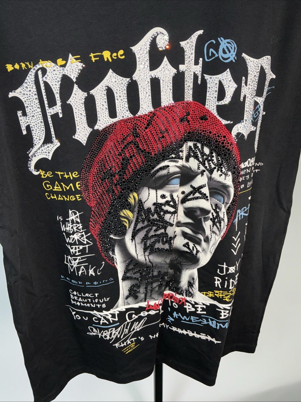 Left Point Italy Black Fighter / Graffiti Men’s T-Shirt Size XL gallery