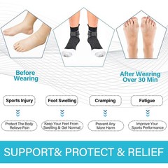 Compression Ankle Support Running Socks Coolmax Wicking Women 2 Pairs Quarter…