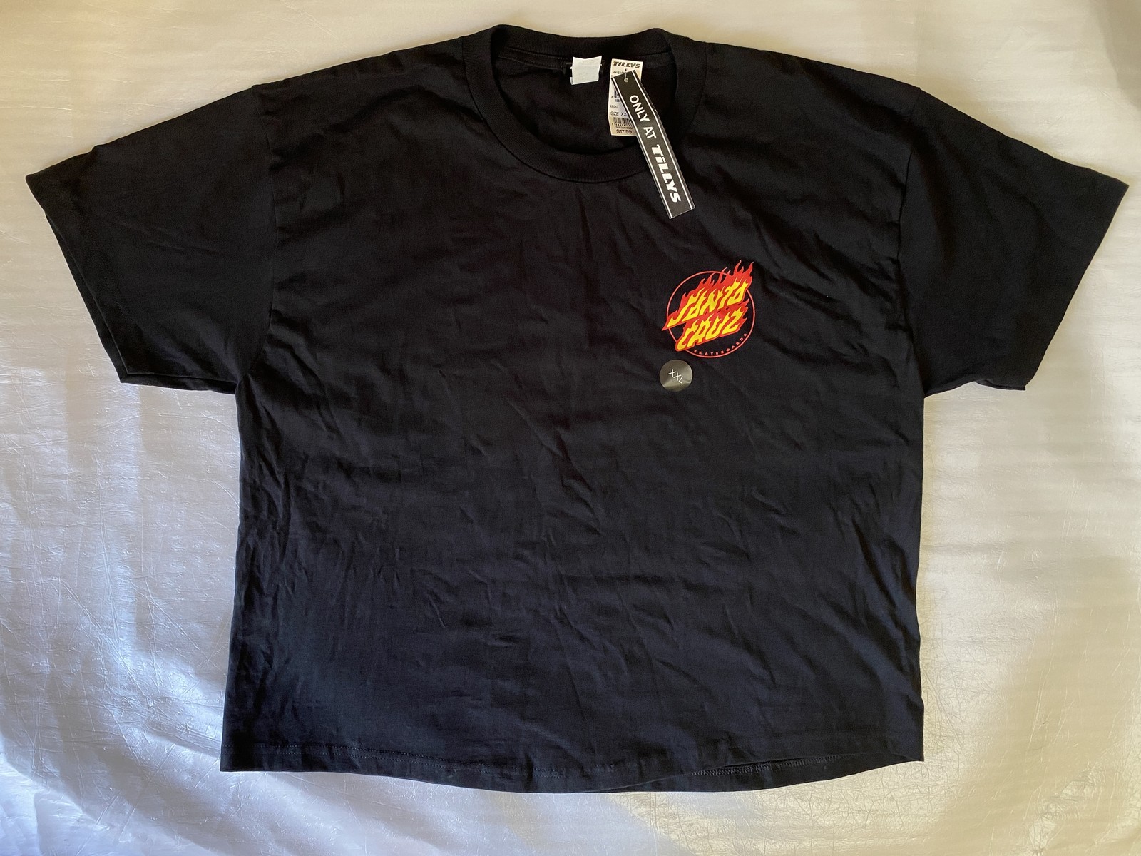 Santa Cruz Skateboards Shirt Men's XXL Black Cotton Flaming Graphic Tee Brand Ne gallery