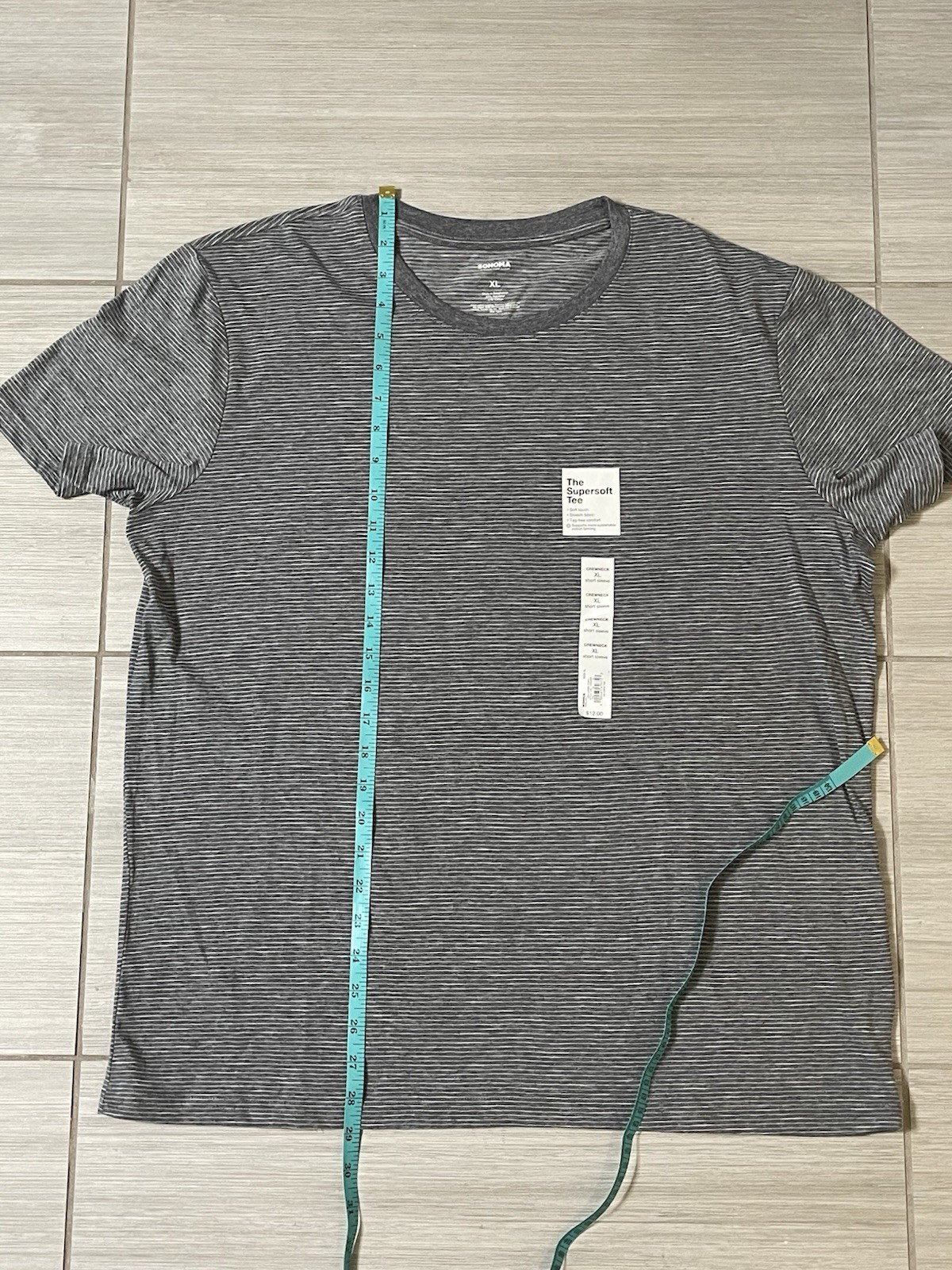 Sonoma The Supersoft Tee Gray Blue Striped T Shirt Set Of 2 Men’s XL - NWT New gallery