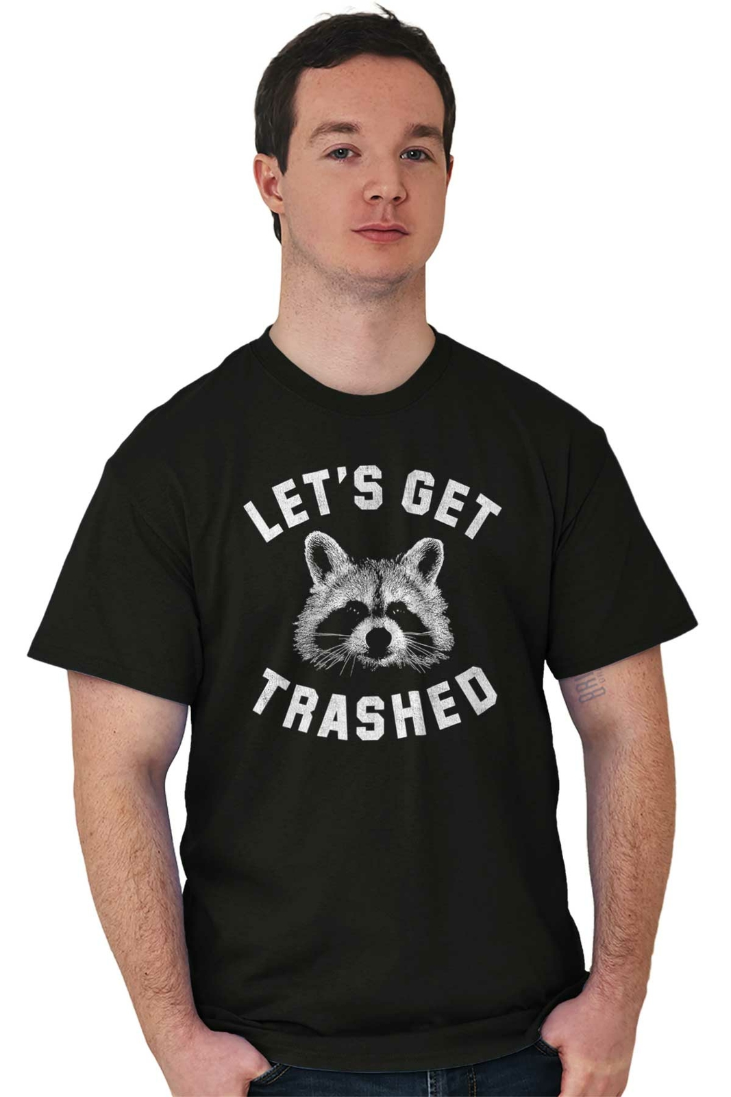 Lets Get Trashed Raccoon Trash Panda Humor Womens or Mens Crewneck T Shirt Tee gallery