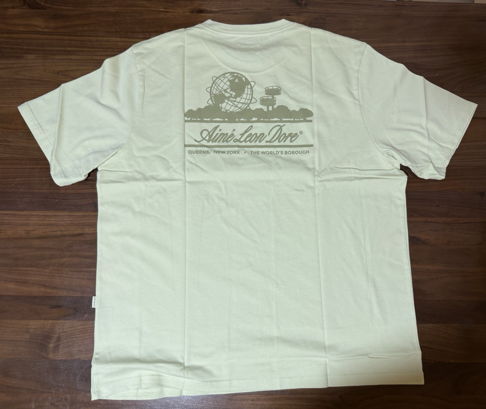 Aime Leon Dore ALD Unisphere Tee Cotton Logo T-Shirt SS25 In Aloe Wash Size XXL gallery
