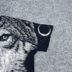 Liquid Blue Shirt Mens Extra Large Black Wolf Moon Double Sided Graphic Tee