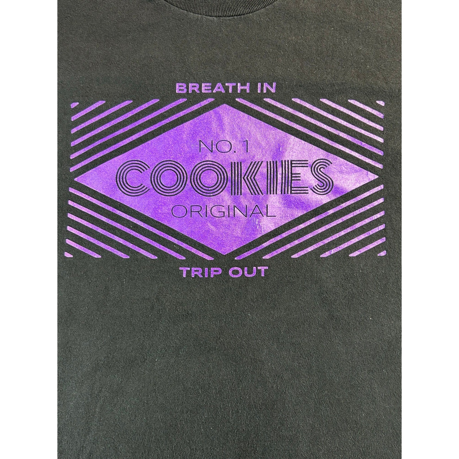 Cookies Original Graphic T Shirt Men's L Black Purple Logo Streetwear Cotton Tee gallery