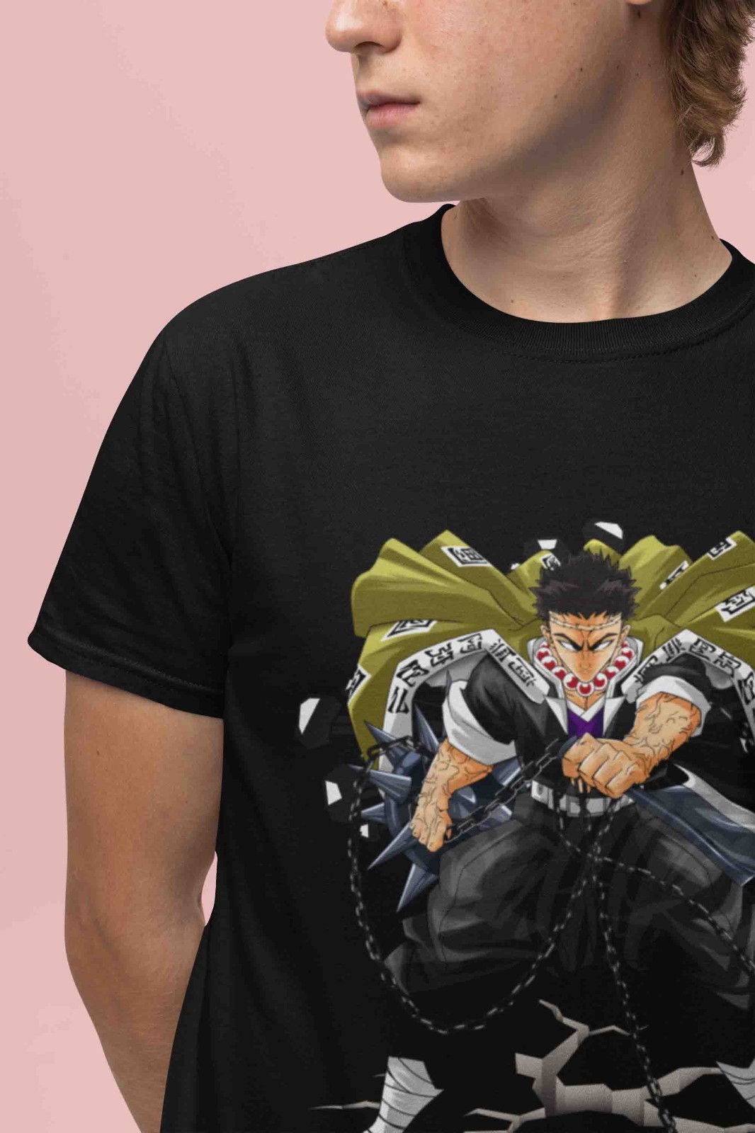 Demon Slayer Shirt Gyomei Himejima T-Shirt Tanjiro Stone Hashira Tee Muzan Top gallery