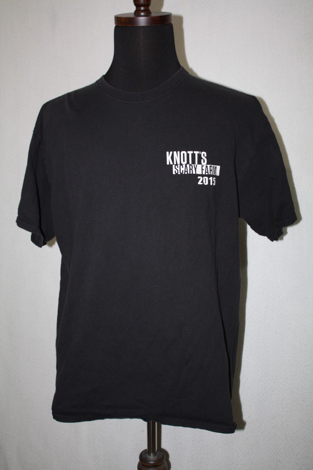 Knotts Scary Farm 2015 Halloween Haunt Creepy Dentist T-Shirt Double-Sided Sz XL