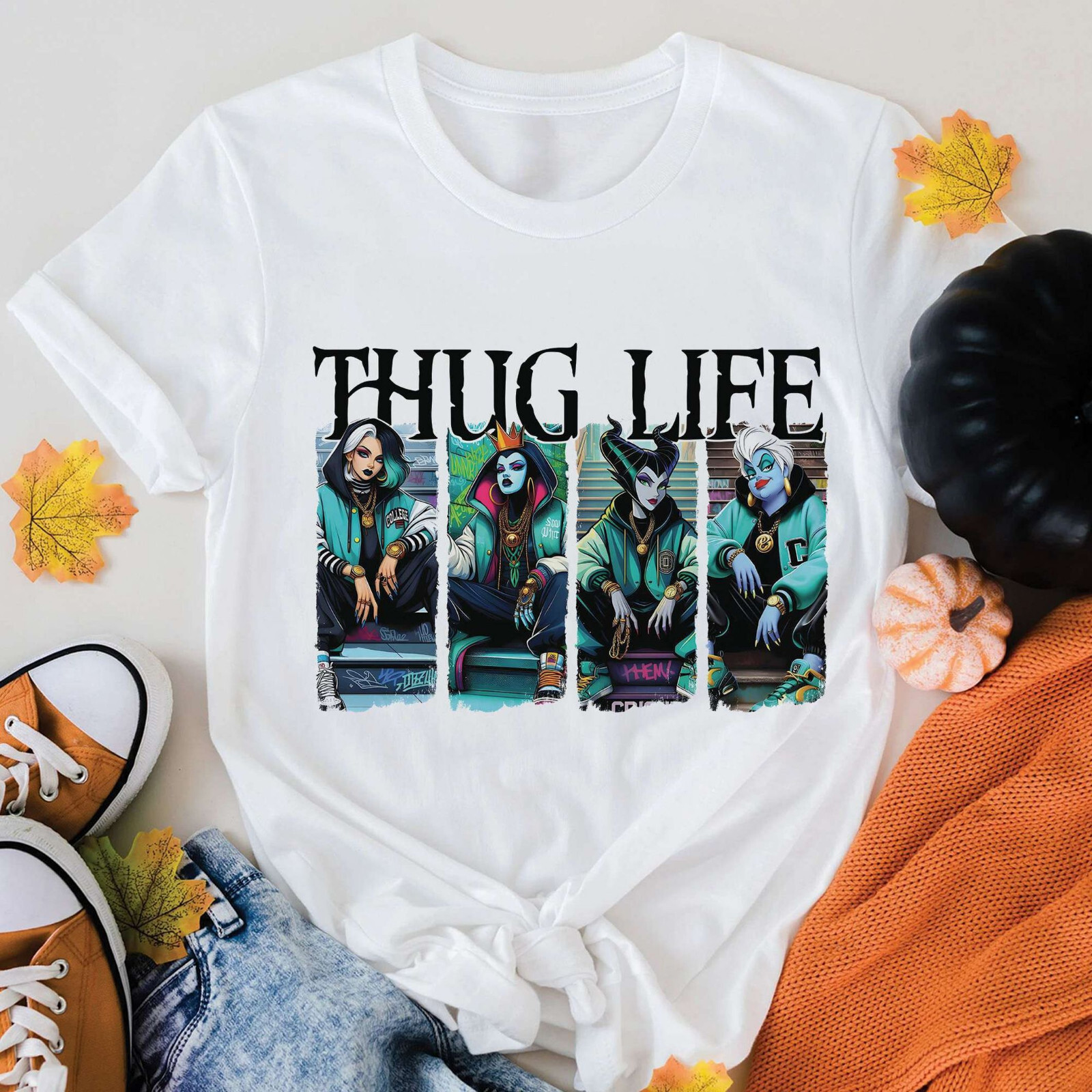Halloween Villains Thug Life T-shirt, Friends Horror Movie Characters Shirt