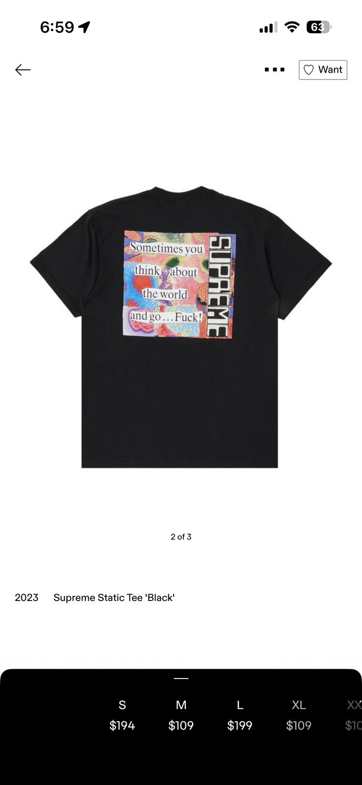 2023 Supreme Static Tee - FW23T47 gallery