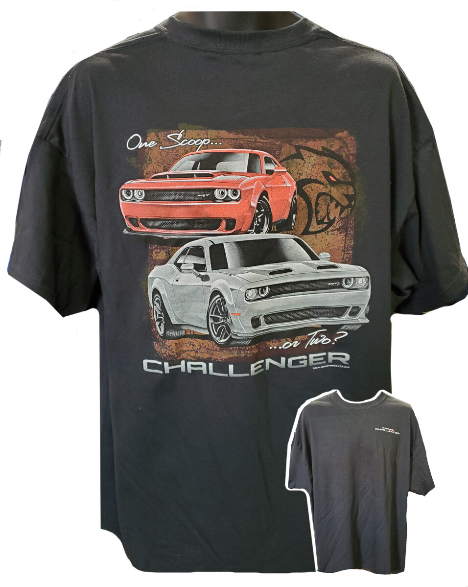 David Carey Dodge Challenger 2 Scoops Hellcat Cars Automobiles T Shirt 48228 gallery