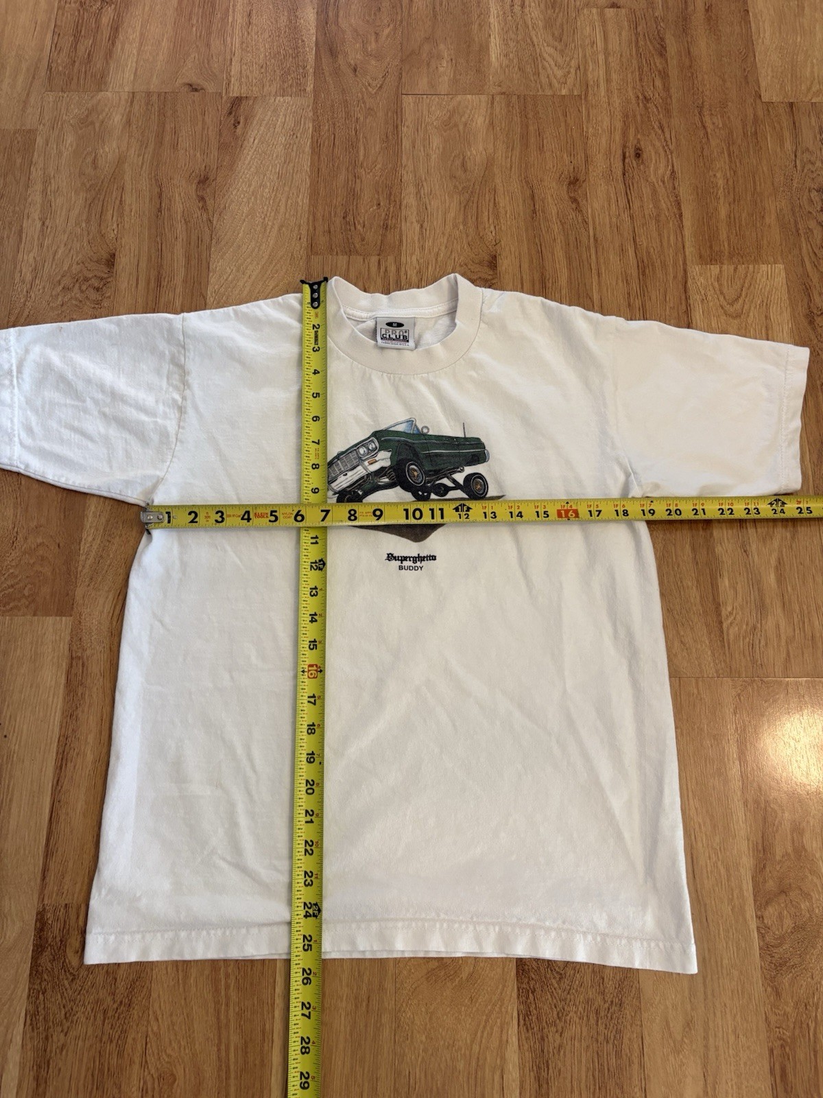 Pro Club x Buddy “Superghetto” Low Rider White Shirt Medium Made In The USA gallery