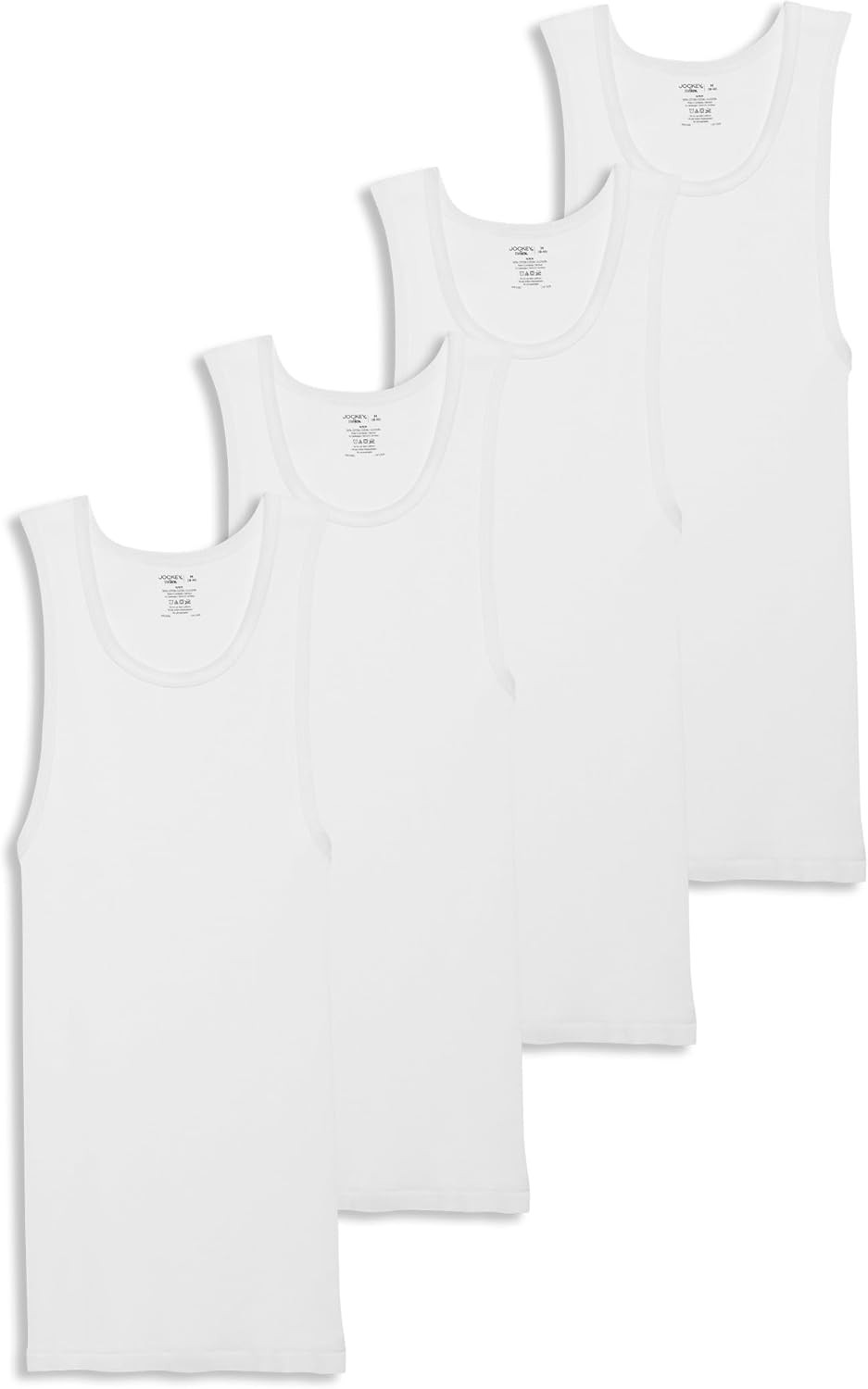 Men’S Undershirt 100% Cotton A-Shirt Tank – 4 Pack