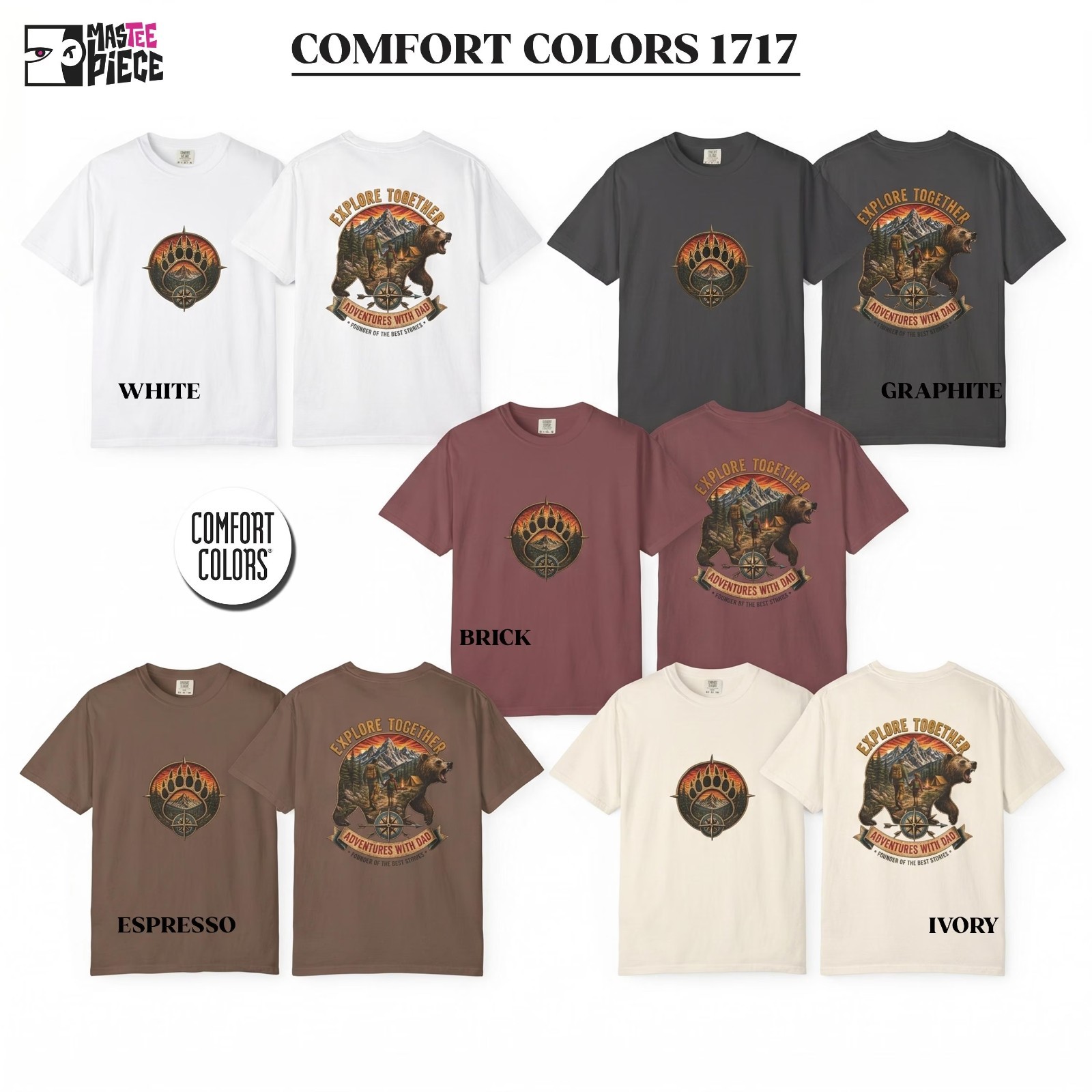 Father Hiking Tee Vintage Bear Camping, Retro Outdoors T-shirt gallery