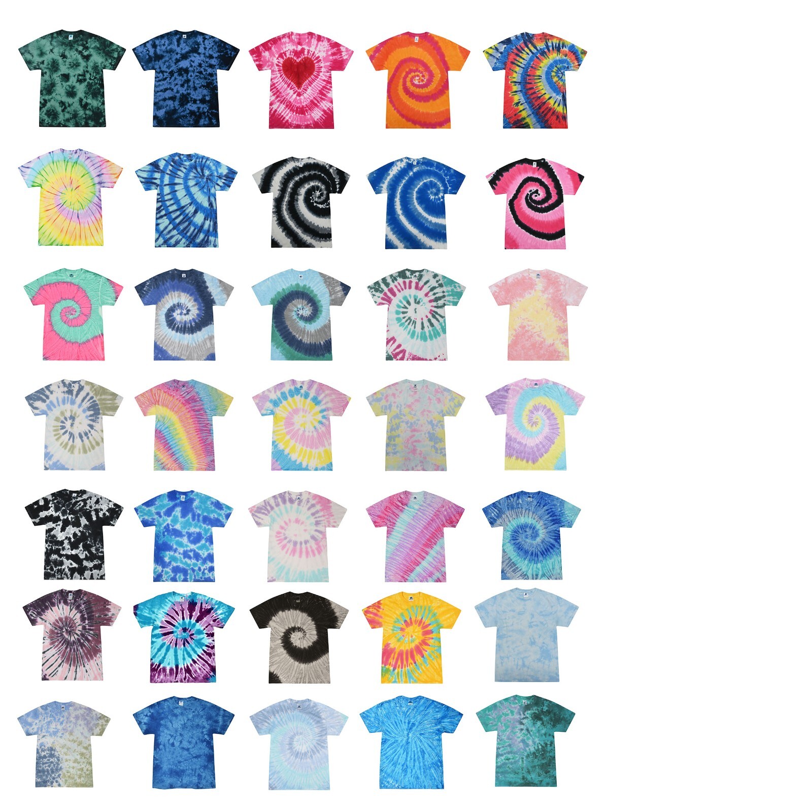 Tie Dye T-Shirts Multi-Color Adult XXX-Large 100% Cotton Colortone gallery