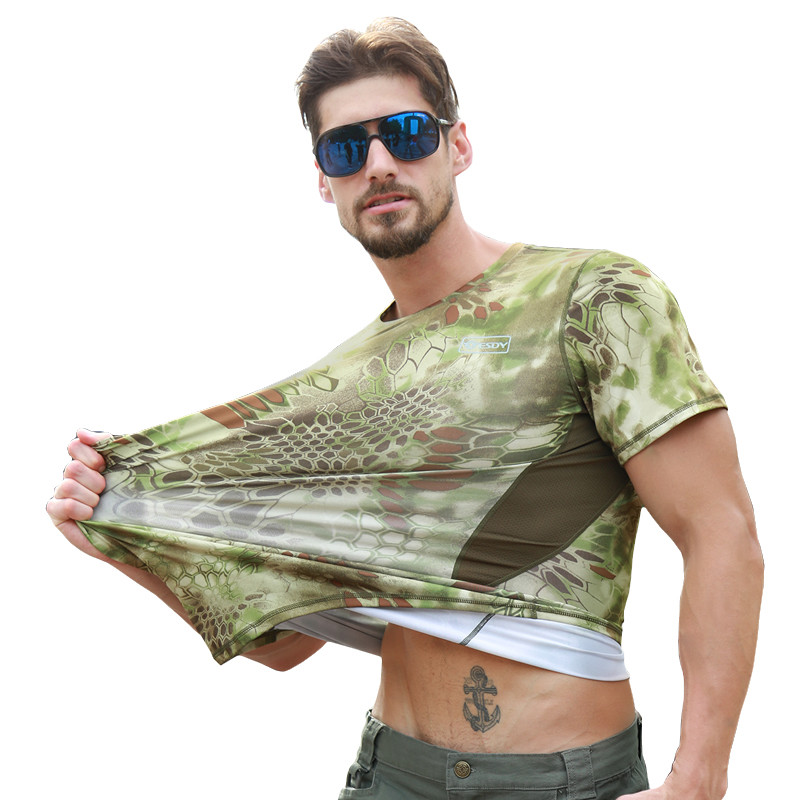 IDOGEAR Tactical Shirt Short Sleeve Camo Gear Round Collar Anti-UV Perspiration gallery