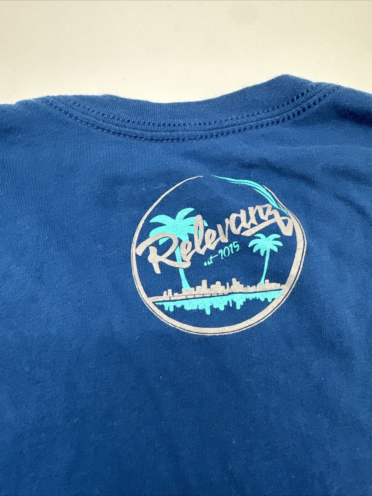 Relevanz T-Shirt Men Small Blue Spell Out Logo..#12640 gallery