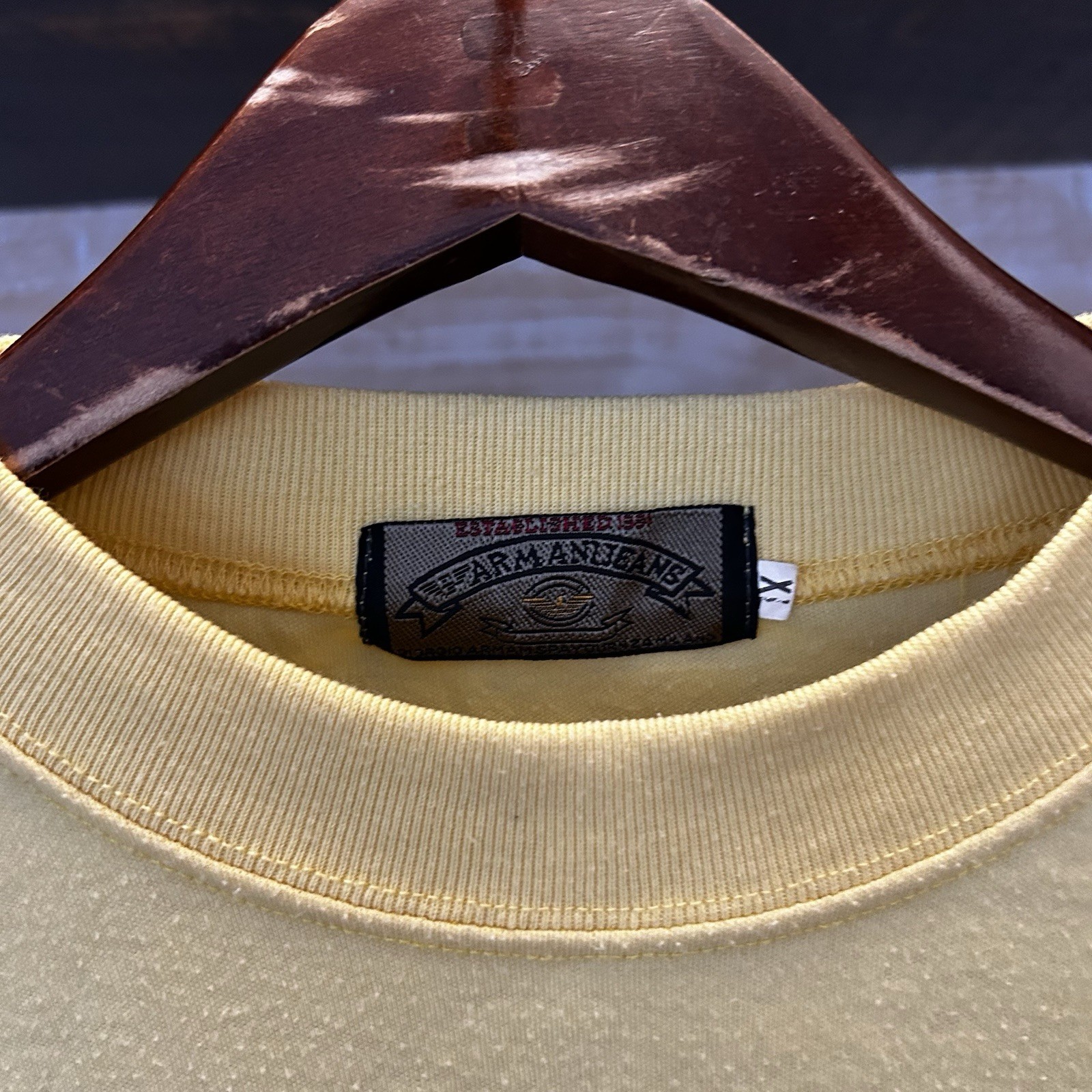 Vintage Giorgio Armani Emporio Armani T Shirt Men’s Yellow XL 90s gallery
