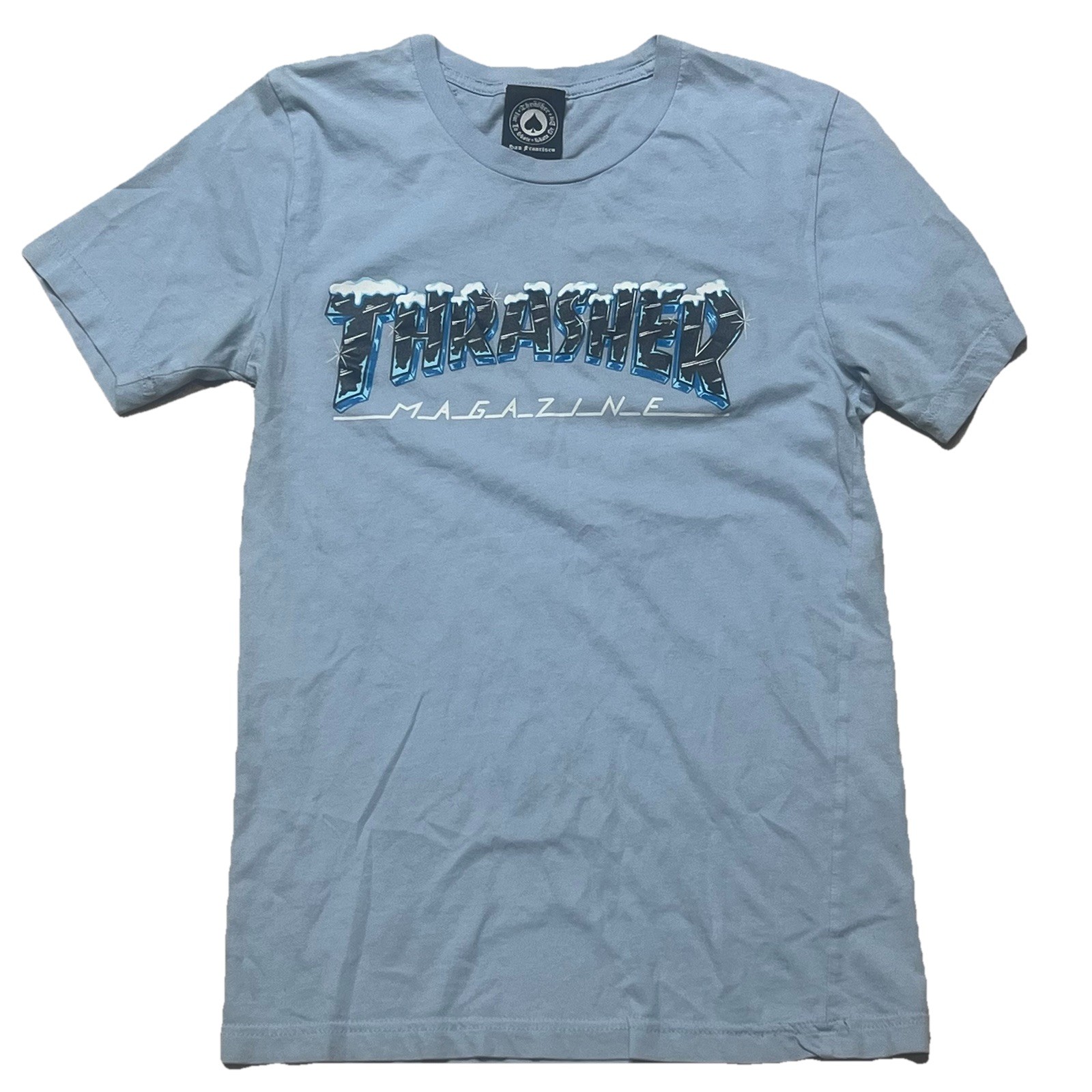 Thrasher Magazine Ice Design Lt Blue T Shirt Size Wm Small gallery