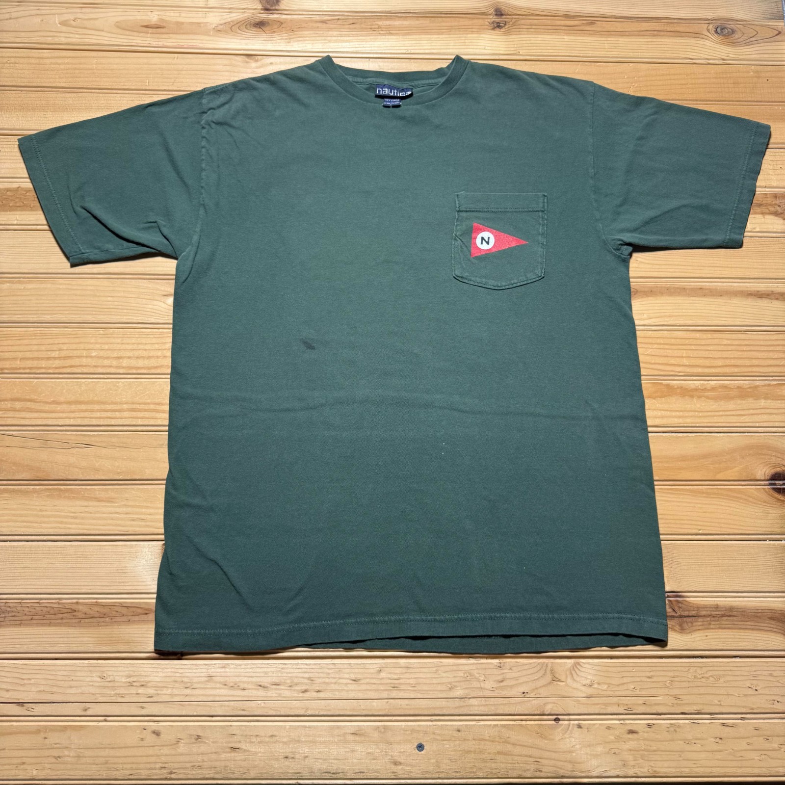 Vintage 90s Nautica Big Logo Streetwear Graphic Pocket T-Shirt USA Made Large gallery