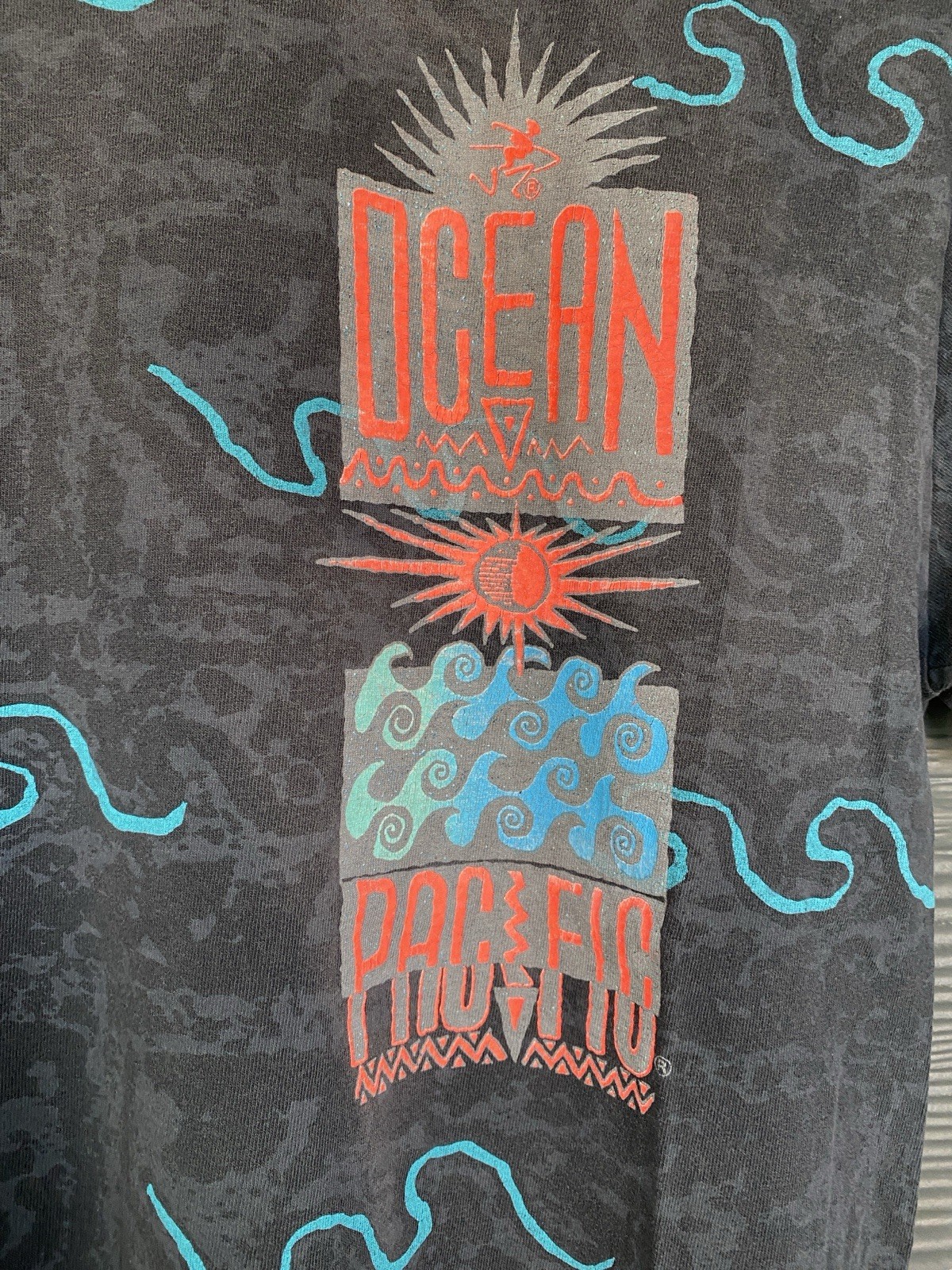 Vintage 90s Mens Large Ocean Pacific Surf T-Shirt Art Tee Op Single Stitch USA gallery
