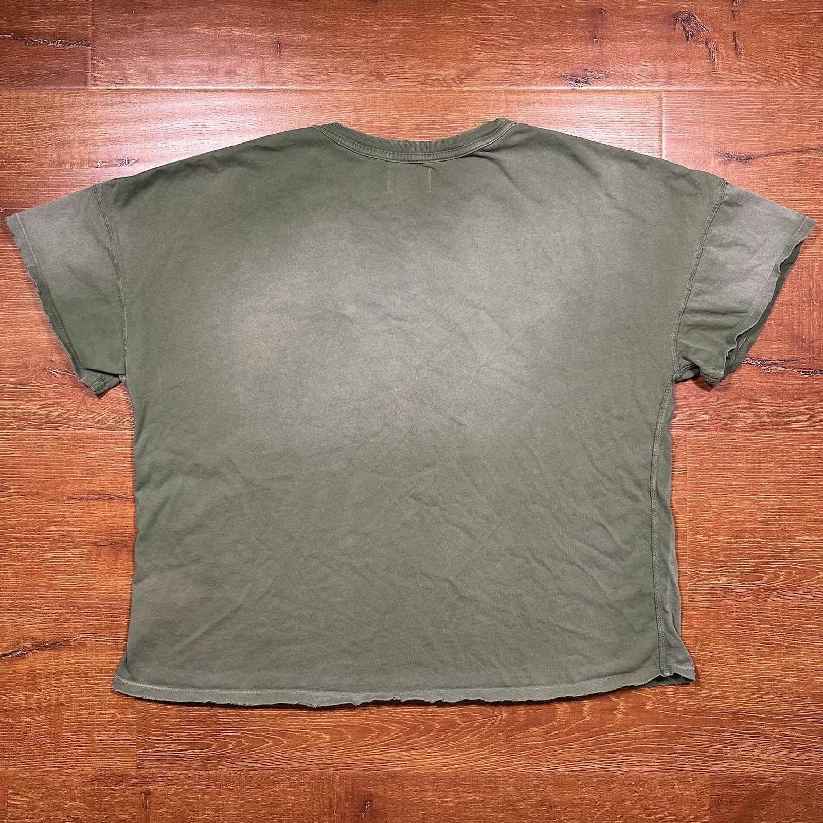 Rhude Oversized T Shirt Mens L Green Crop Boxy Relaxed Baggy Fit Fade Alt Street gallery