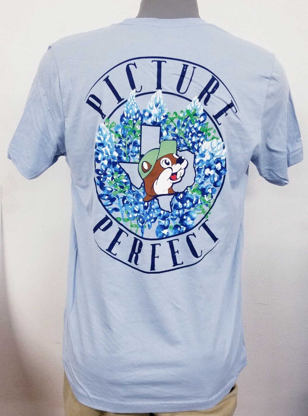 Buc-ee's Texas Bluebonnets "Picture Perfect" Beaver Blue T-Shirt New Choose Size gallery