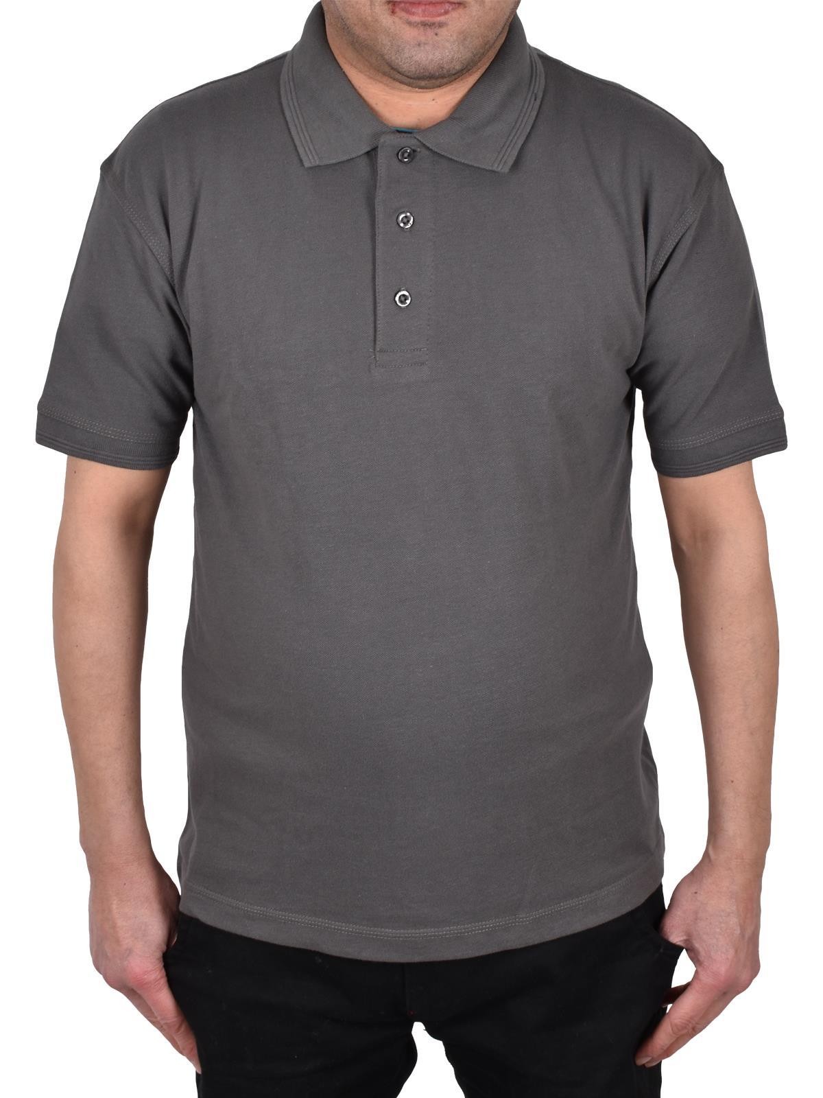 Mens Polo Shirt Heavy Work T Shirts Short Sleeve Two Tone Tee Sizes S-6XL gallery