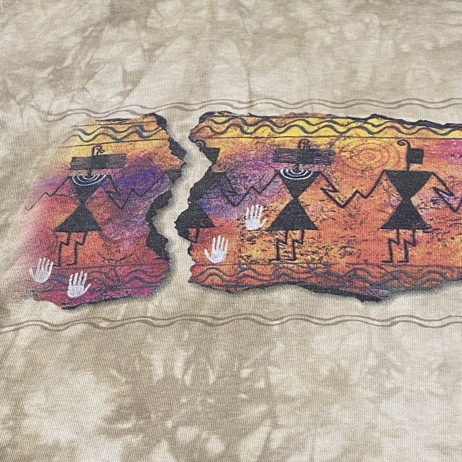 Vintage The Mountain T Shirt Large Leather Tag Grand Canyon Tribal USA Y2K Rare gallery
