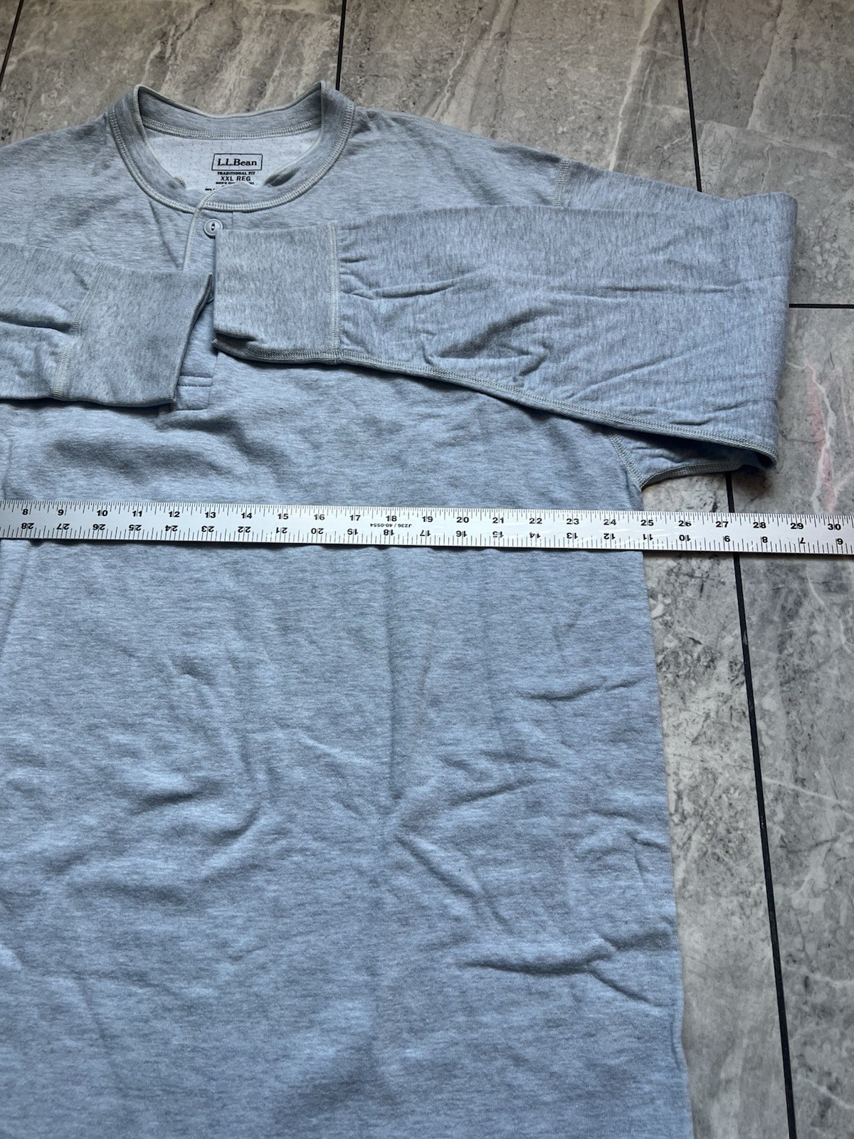 LL Bean Men's Two-Layer River Driver Henley Shirt Gray Wool/Cotton/Nylon 2XL Reg gallery