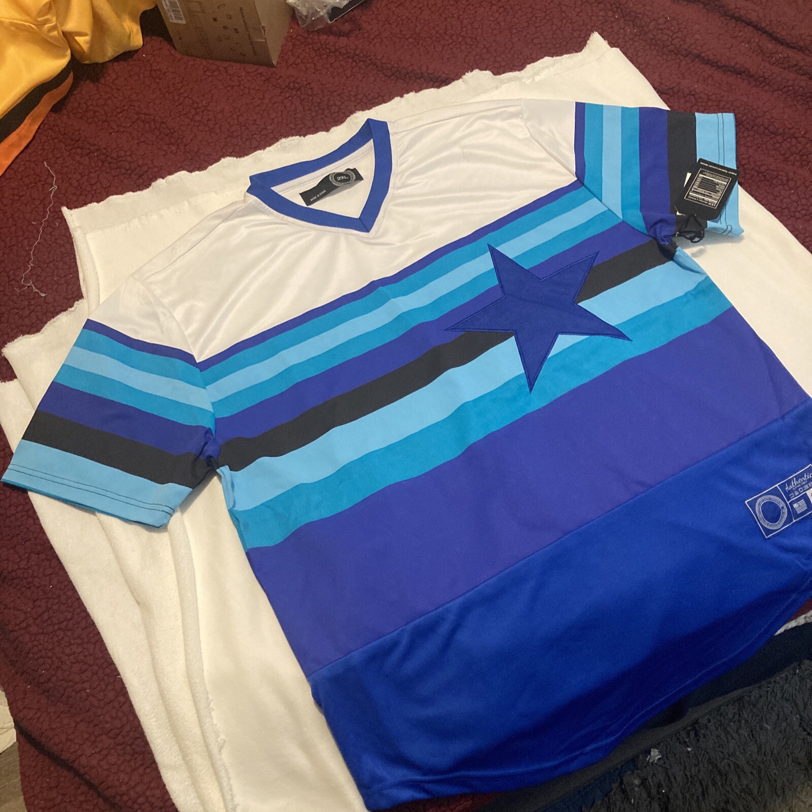 Baseball Jersey Star Multi Blue Size XXL Brand New With Tags gallery
