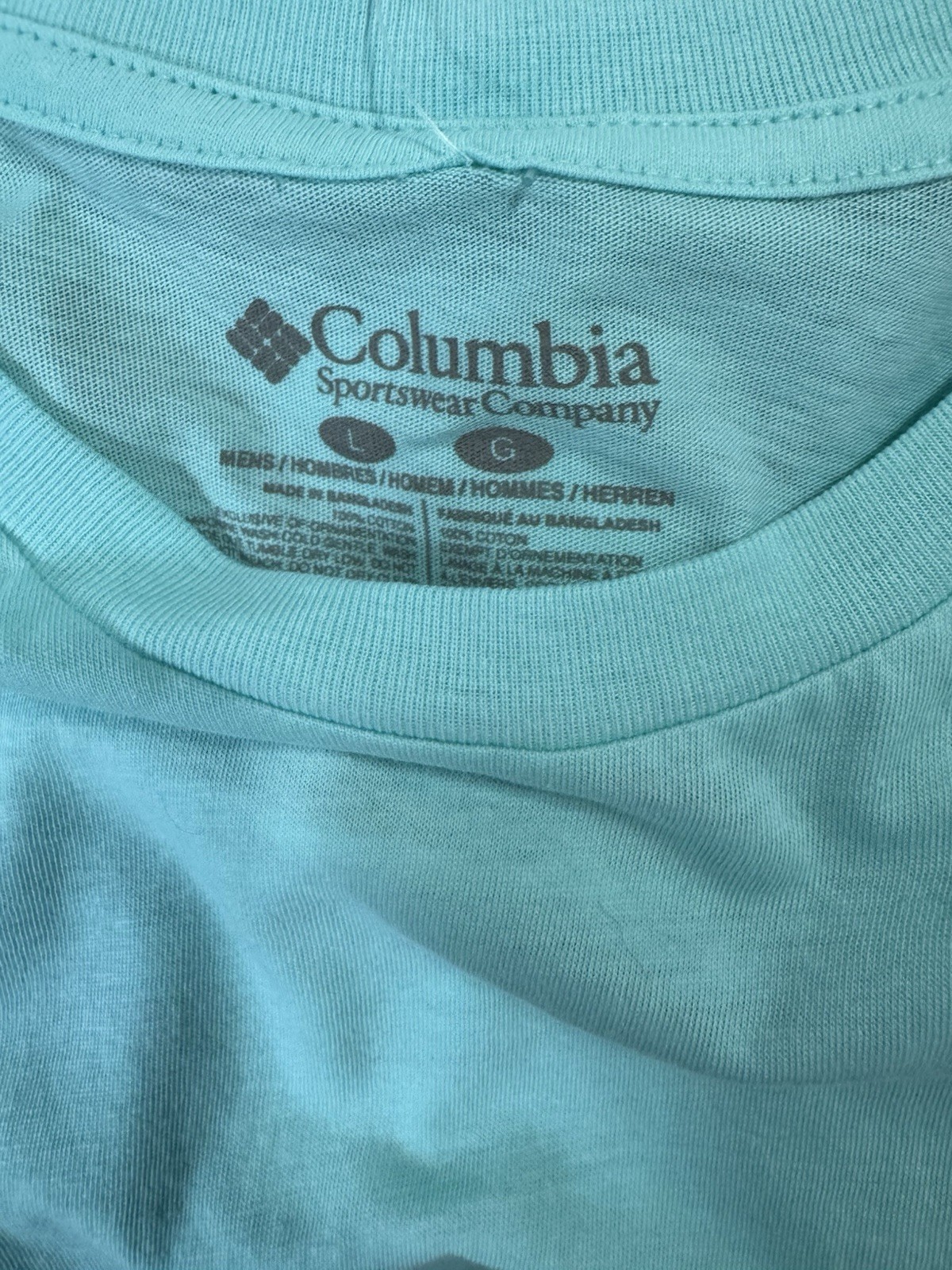 NWT Columbia Mens PFG Performance Fishing Gear T Shirt Aqua Size Large Graphic gallery