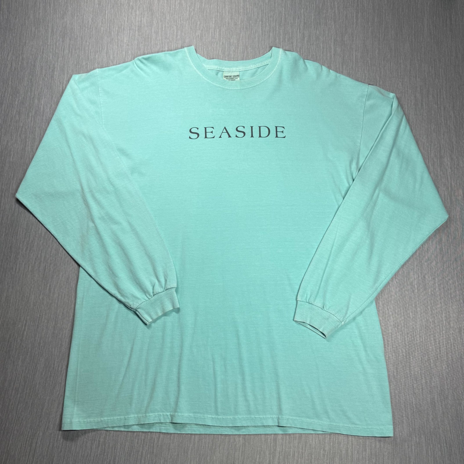 The Seaside Style T-Shirt Size XL Teal Blue Comfort Colors Long Sleeve
